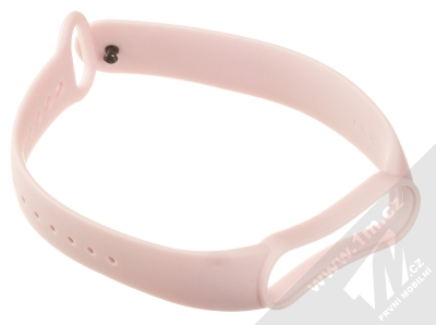 1Mcz Silikonový sportovní řemínek pro pro Xiaomi Mi Band 5, Mi Band 6 světle růžová (powder pink) rozepnuté