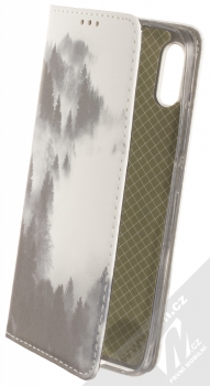 1Mcz Trendy Book Temný les v mlze 2 flipové pouzdro pro Xiaomi Redmi 9A, Redmi 9AT bílá (white)