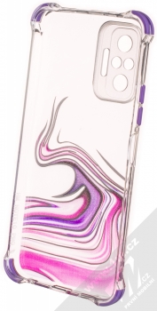 1Mcz Trendy Vodomalba Anti-Shock Skinny TPU ochranný kryt pro Xiaomi Redmi Note 10 Pro, Redmi Note 10 Pro Max průhledná růžová fialová (transparent pink violet) zepředu