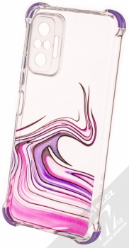 1Mcz Trendy Vodomalba Anti-Shock Skinny TPU ochranný kryt pro Xiaomi Redmi Note 10 Pro, Redmi Note 10 Pro Max průhledná růžová fialová (transparent pink violet)