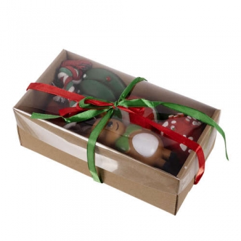 1Mcz Vánoční dárková sada kousacích, pískacích a přetahovacích hraček pro psy 6ks červená zelená bílá (red green white)