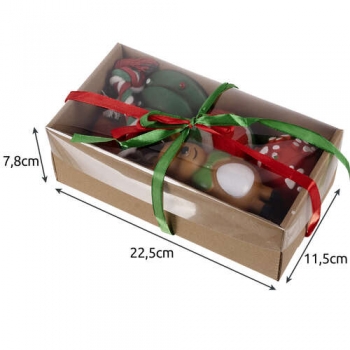1Mcz Vánoční dárková sada kousacích, pískacích a přetahovacích hraček pro psy 6ks červená zelená bílá (red green white)