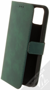 1Mcz Velvet Book flipové pouzdro pro Apple iPhone 15 Plus tmavě zelená (dark green)
