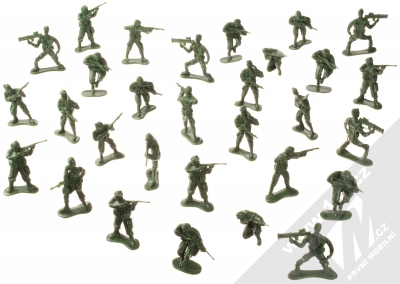 1Mcz Vojenská základna sada plastových vojáčků s příslušenstvím 300 ks armádní kamufláž (army camouflage) velcí vojáčci zelení