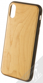 1Mcz WoodPlate TPU ochranný kryt pro Apple iPhone X, iPhone XS jedlově béžová (fir beige)