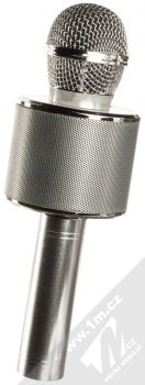 1Mcz WS-858 Bluetooth karaoke mikrofon s reproduktorem stříbrná (silver) zezadu