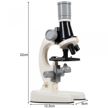 1Mcz XD168 Dětský vzdělávací mikroskop 1200x bílá černá (white black)