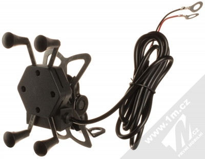 1Mcz YL-MH07 držák na řidítka s USB výstupem pro mobilní telefon černá (black)
