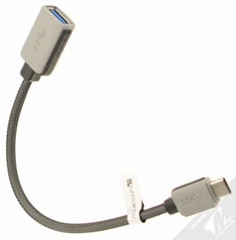 4smarts Basic Line Socket opletená OTG redukce z USB Type-C na USB pro mobilní telefon, mobil, smartphone šedá (grey) balení