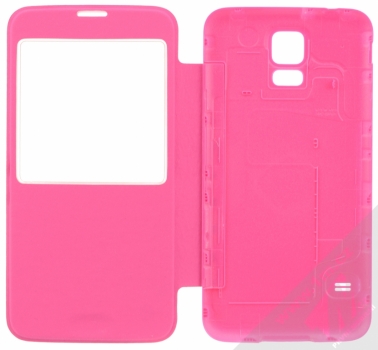 Forcell Window Flip flipové pouzdro pro Samsung Galaxy S5 růžová (pink) otevřené zepředu