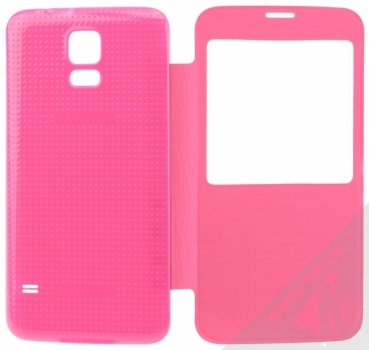 Forcell Window Flip flipové pouzdro pro Samsung Galaxy S5 růžová (pink) otevřené zezadu