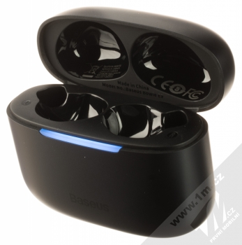 Baseus Bowie E9 TWS Bluetooth stereo sluchátka (NGTW120001) černá (black) nabíjecí pouzdro otevřené