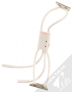 Baseus Lockable Rope Strap sportovní provázkový řemínek pro Apple Watch 38mm, Watch 40mm, Watch 41mm (LBAPWA4-A24) bílá růžová (white pink) na délku