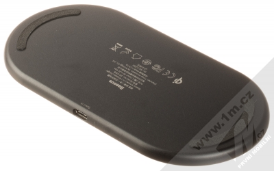 Baseus Simple 2in1 Wireless Charger podložka pro bezdrátové nabíjení (WXJK-A01) černá průhledná (black transparent) zezadu