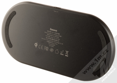 Baseus Simple 2in1 Wireless Charger podložka pro bezdrátové nabíjení (WXJK-A01) černá průhledná (black transparent) zezdola
