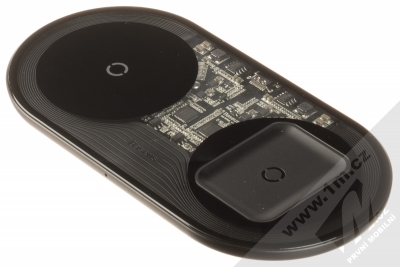 Baseus Simple 2in1 Wireless Charger podložka pro bezdrátové nabíjení (WXJK-A01) černá průhledná (black transparent)