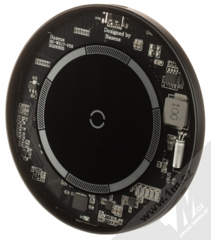 Baseus Simple Wireless Charger podložka pro bezdrátové nabíjení s podporou MagSafe (WXJK-E02) černá průhledná (black transparent) seshora