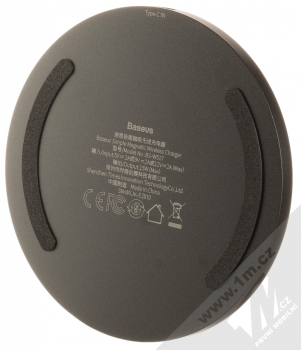 Baseus Simple Wireless Charger podložka pro bezdrátové nabíjení s podporou MagSafe (WXJK-E02) černá průhledná (black transparent) zezdola