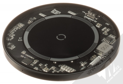 Baseus Simple Wireless Charger podložka pro bezdrátové nabíjení s podporou MagSafe (WXJK-E02) černá průhledná (black transparent)