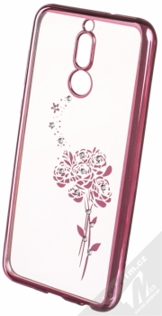 Beeyo Roses pokovený ochranný kryt pro Huawei Mate 10 Lite růžová průhledná (pink transparent)