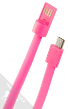 Blue Star Bracelet malý USB kabel s USB Type-C konektorem ve formě náramku na ruku růžová (pink) konektory