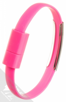 Blue Star Bracelet malý USB kabel s USB Type-C konektorem ve formě náramku na ruku růžová (pink) narámek zezadu
