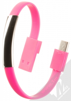 Blue Star Bracelet malý USB kabel s USB Type-C konektorem ve formě náramku na ruku růžová (pink)