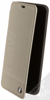 BMW Signature Real Leather flipové pouzdro pro Samsung Galaxy S9 Plus (BMFLBKS9LLLST) šedá (taupe)