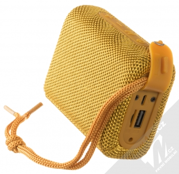 Borofone BR18 Encourage Bluetooth reproduktor zlatá (gold) zboku (vstupy a výstupy)