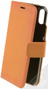 Bugatti Zurigo Full Grain Leather Booklet Case flipové pouzdro z pravé kůže pro Apple iPhone X hnědá (cognac)