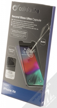 CellularLine Second Glass Ultra Capsule ochranné tvrzené sklo na kompletní zahnutý displej pro Apple iPhone XR černá (black) krabička