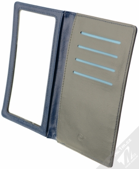 CellularLine Touch Wallet univerzální pouzdro s peneženkou pro mobilní telefon, mobil, smartphone modrá (dark blue) otevřené