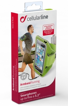 CellularLine Armband Running sportovní pouzdro na paži pro mobilní telefon, mobil, smartphone do 5,2