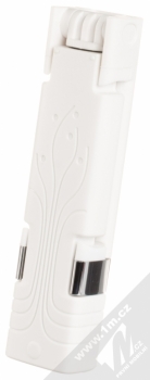 CellularLine Compact Bluetooth Selfie Stick teleskopická tyč, držák do ruky s bezdrátovým tlačítkem spouště přes Bluetooth bílá (white) složené zezadu