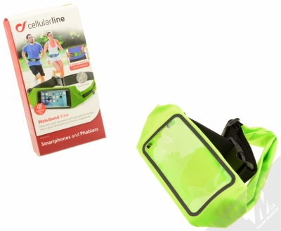 CellularLine Waistband View Running elastické sportovní pouzdro na pas pro mobilní telefon, mobil, smartphone limetkově zelená (lime) balení