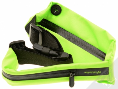 CellularLine Waistband View Running elastické sportovní pouzdro na pas pro mobilní telefon, mobil, smartphone limetkově zelená (lime) zezadu
