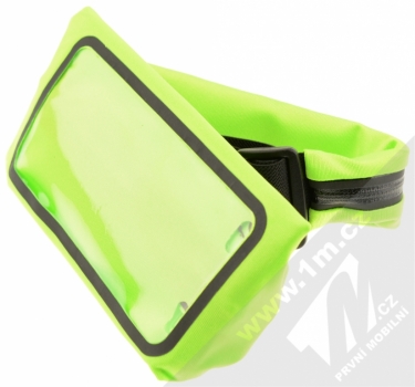 CellularLine Waistband View Running elastické sportovní pouzdro na pas pro mobilní telefon, mobil, smartphone limetkově zelená (lime)