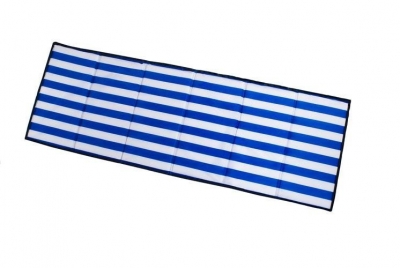 1Mcz Skládací plážová podložka na kamenité pláže modrá bílá (blue white)