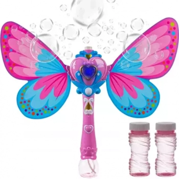 1Mcz MY112Y-2 Bublifuk Motýl, kouzelná hůlka s bublinami růžová tyrkysová (pink turquoise)