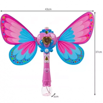 1Mcz MY112Y-2 Bublifuk Motýl, kouzelná hůlka s bublinami růžová tyrkysová (pink turquoise)
