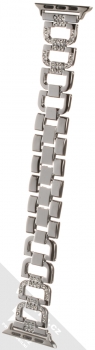 Dahase Bling D-Diamond kovový pásek s krystaly na zápěstí pro Apple Watch 42mm, Watch 44mm stříbrná (silver)