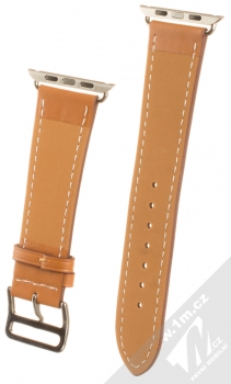 Dahase Fine Leather Strap kožený pásek na zápěstí pro Apple Watch 42mm, Watch 44mm hnědá (brown) zezadu
