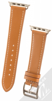 Dahase Fine Leather Strap kožený pásek na zápěstí pro Apple Watch 42mm, Watch 44mm hnědá (brown)