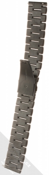 Dahase Stainless Steel Wristband pásek z leštěného kovu na zápěstí pro Xiaomi Amazfit 2 Stratos černá (gunmetal black) zezadu