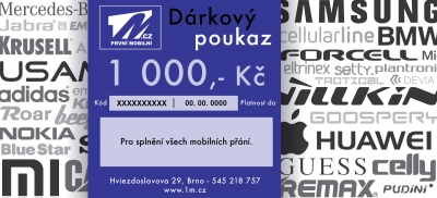 Dárkový poukaz 1M.cz na částku 1000,- Kč detail