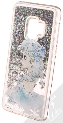 Disney Sand Elsa 010 ochranný kryt s přesýpacím efektem třpytek s motivem pro Samsung Galaxy S9 průhledná stříbrná (transparent silver)