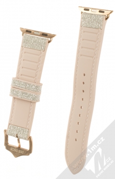 Dux Ducis Sparkle Watch Band silikonový třpytivý řemínek pro Apple Watch 38mm, Watch 40mm, Watch 41mm stříbrná (silver) zezadu