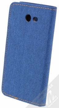 Forcell Canvas Book flipové pouzdro pro Samsung Galaxy J3 (2017) světle modrá hnědá (light blue camel) zezadu