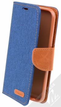 Forcell Canvas Book flipové pouzdro pro Samsung Galaxy J3 (2017) světle modrá hnědá (light blue camel)