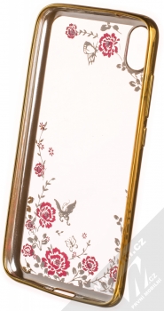 Forcell Diamond Flower TPU ochranný kryt pro Xiaomi Redmi 7A zlatá (gold) zepředu